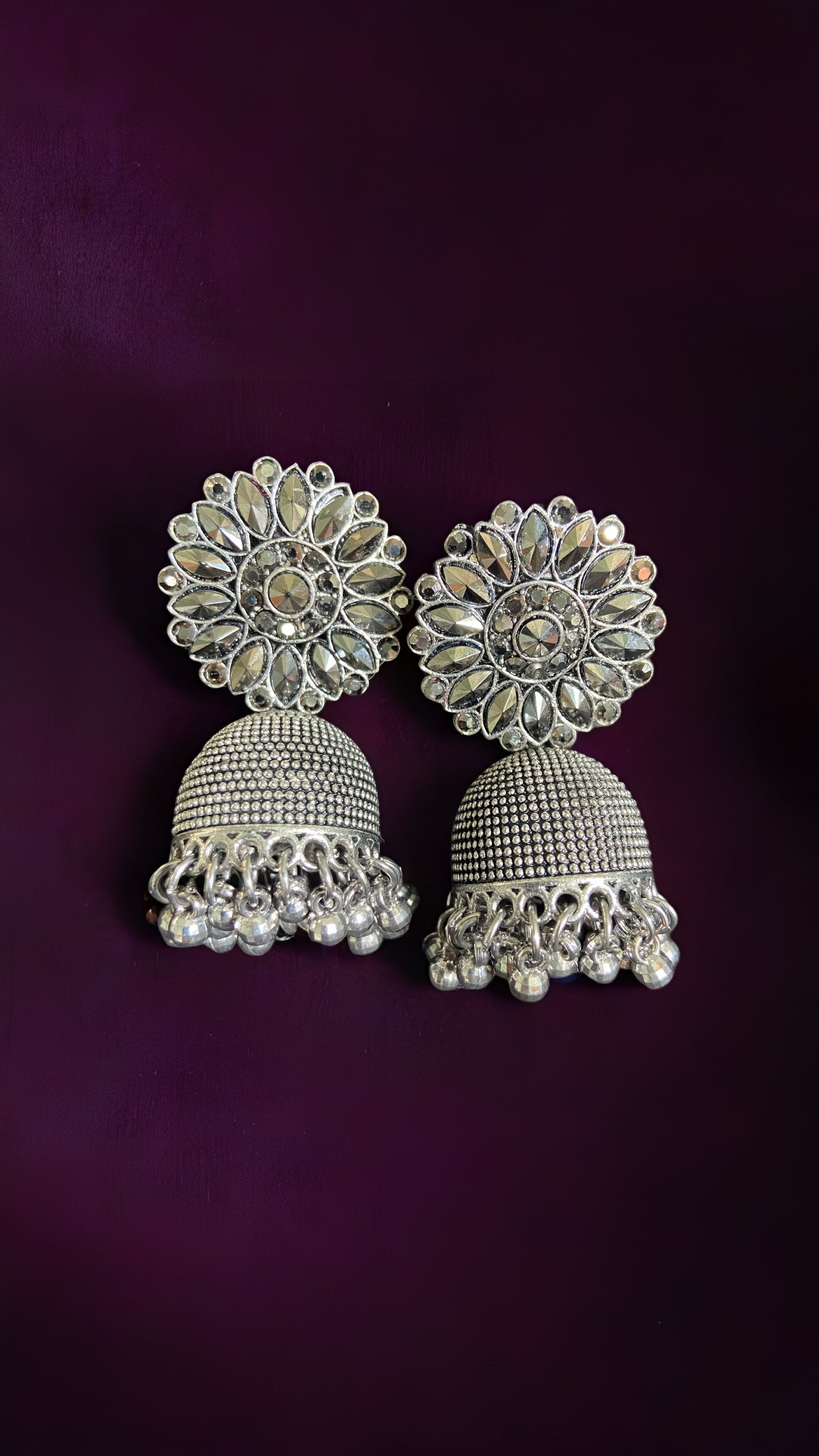 Silver jhumka